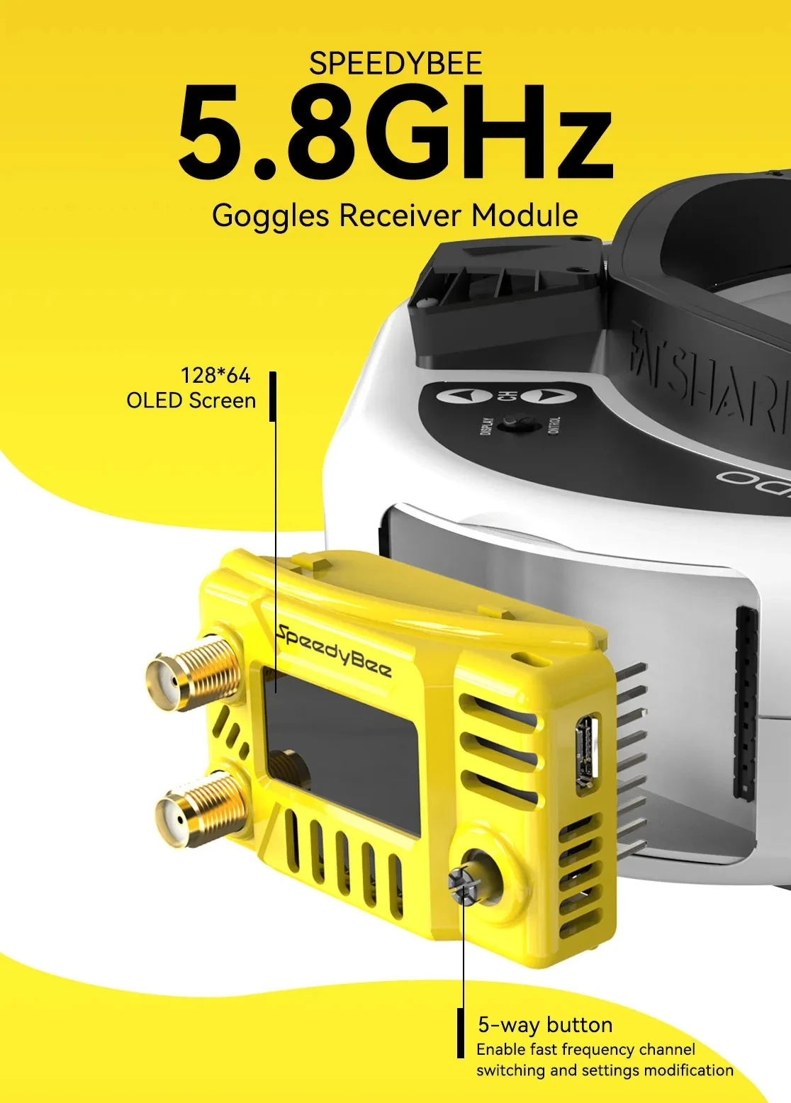 Drone Racing Gate - โมดูลแว่นตา FPV SpeedyBee 5.8GHz - จอ