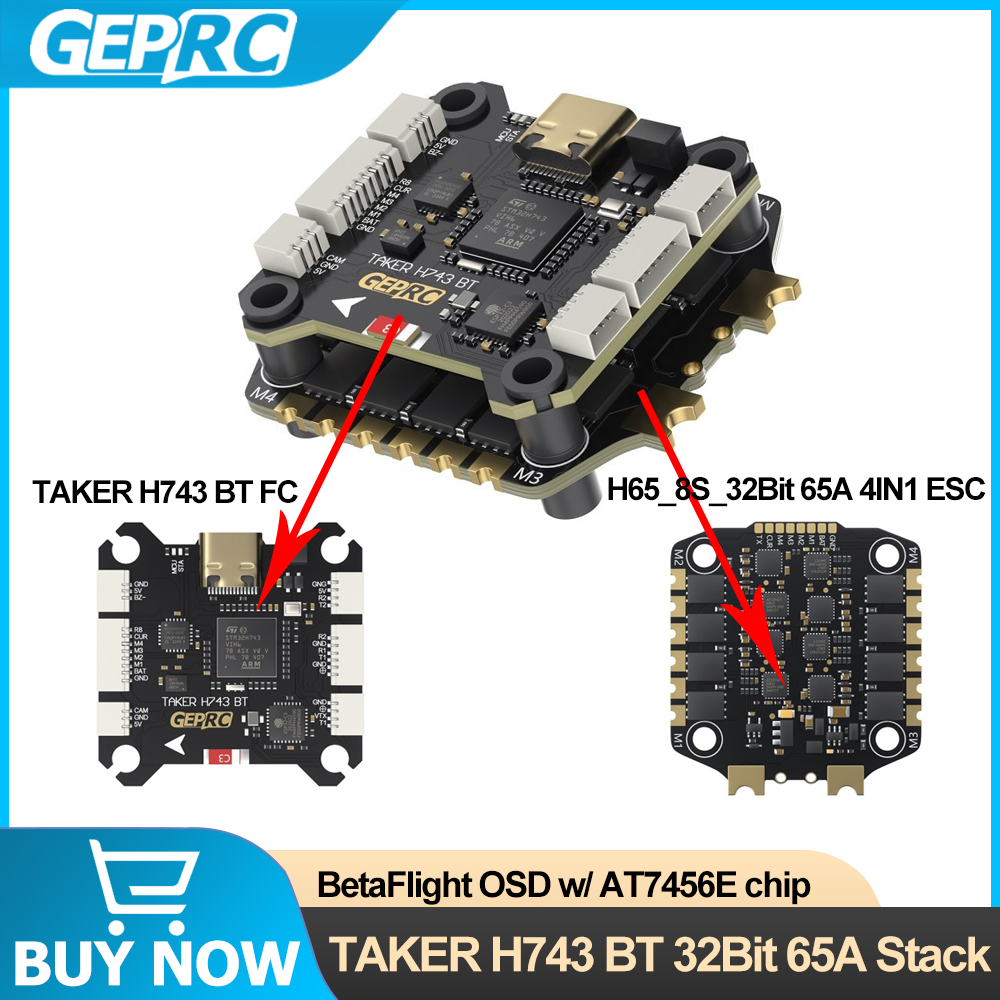 GEPRC TAKER H743 BT 32Bit 65A  - Drone Racing Flight Controller บทวิจารณ์และราคา