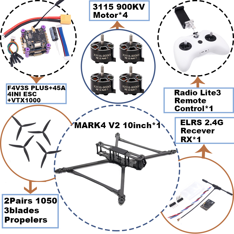 MARK4 V2 โดรนแข่ง FPV คาร์บอนไ - Drone Racing Flight Controller บทวิจารณ์และราคา
