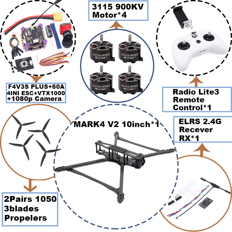 MARK4 V2 โดรนแข่ง FPV คาร์บอนไ - Drone Racing Flight Controller บทวิจารณ์และราคา
