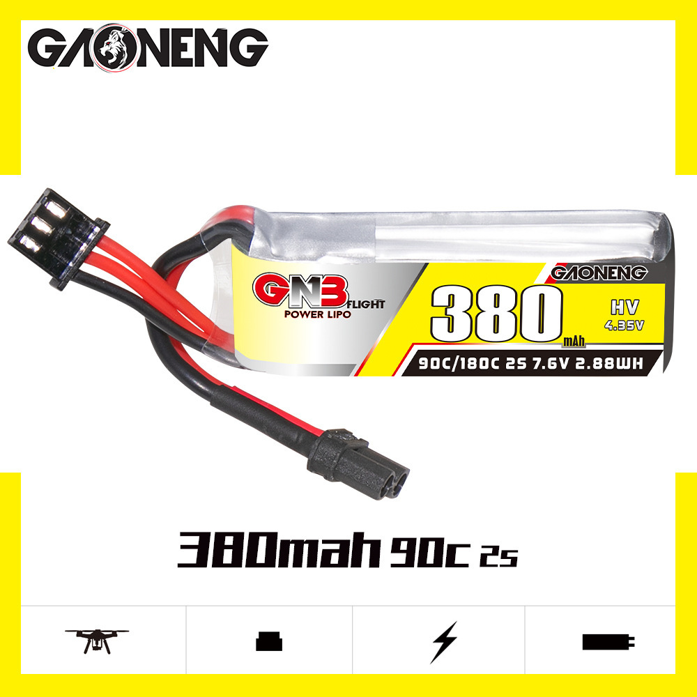 GNB 2S 7.6V 380mAh 90C/180C แบ - Drone Racing Battery บทวิจารณ์และราคา