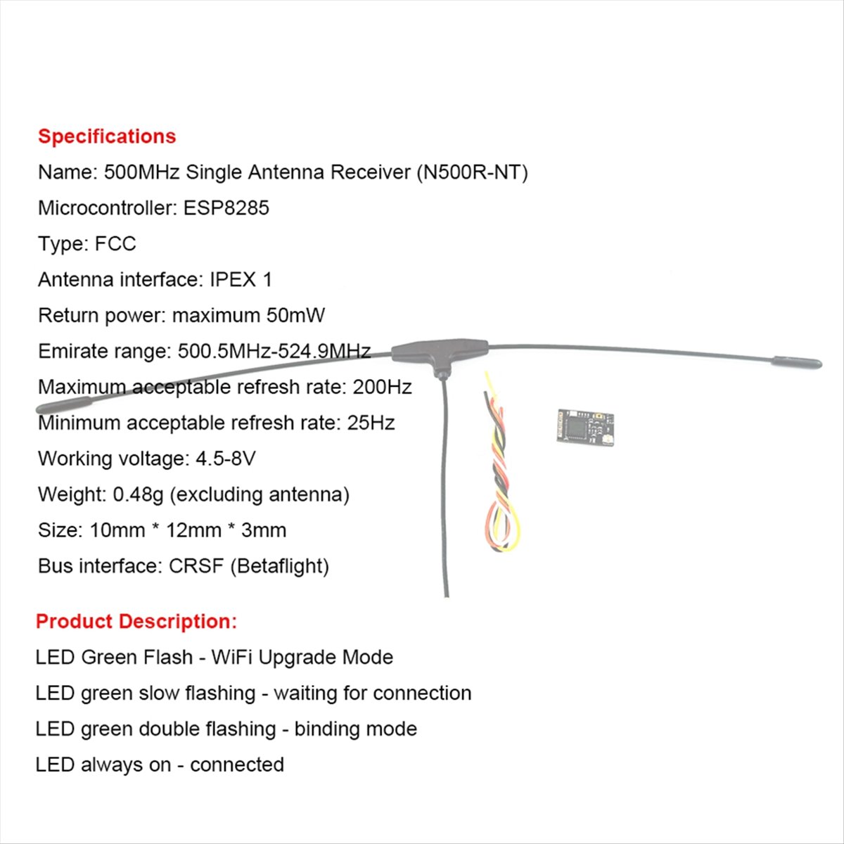 ตัวรับสัญญาณ 500MHz 500.5MHz-5 - Drone Racing Antenna บทวิจารณ์และราคา